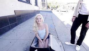 Petite Elsa Jean thrashed in her cute little holes